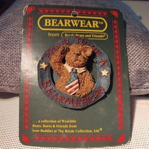 Boyds Bears Patriotic Brooch Pin Proud to be a Bearmerican